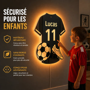 Maillot lumineux foot sans danger pour une chambre d'enfant