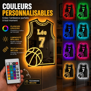 Maillot lumineux basket : la couleur change avec la télécommande