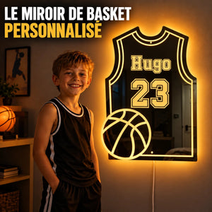 Maillot lumineux basket personnalisé au prénom de Hugo