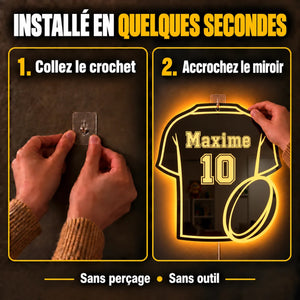 Maillot lumineux rugby posé en quelques secondes, sans perçage