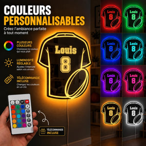 Maillot lumineux rugby : la couleur change avec la télécommande